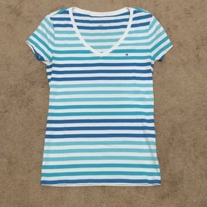 Tommy Hilfiger Striped Blue V-neck
